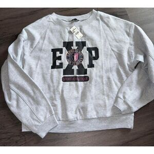 Express Sweatshirt Size S Gray With Graphics.
